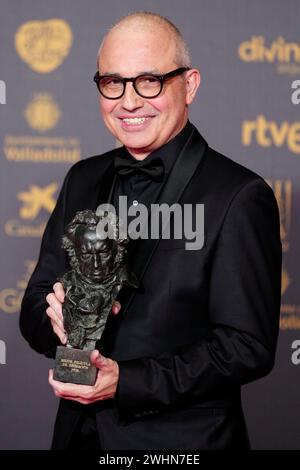 11 febbraio 2024, Valladolid, Castilla Leon, Spagna: Pablo Berger pose come vincitore del 38° Goya Awards al Fair Building l'11 febbraio 2024 a Valladolid, Spagna (immagine di credito: © Jack Abuin/ZUMA Press Wire) SOLO PER USO EDITORIALE! Non per USO commerciale! Foto Stock