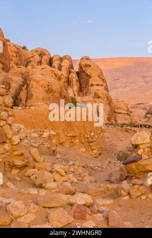 Insediamento preistorico al Beidha, Petra, Giordania Foto Stock