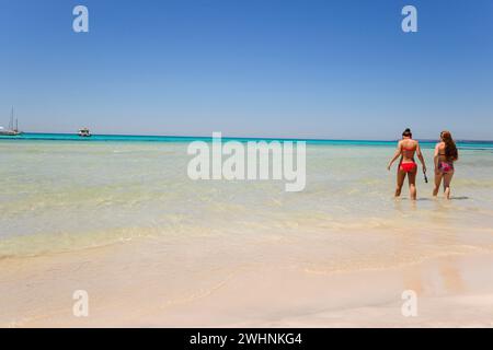 Es Trenc spiaggia. Maiorca. Isole Balneari. Spagna. Foto Stock