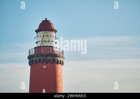 In cima al faro Bovbjerg Fyr in Danimarca Foto Stock