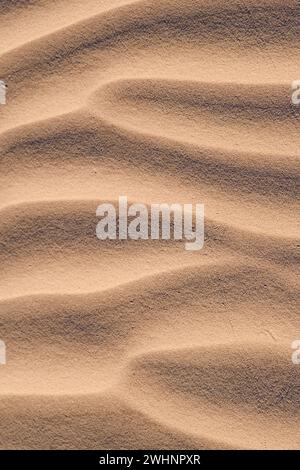 Onde di sabbia formate dal vento sulla spiaggia Foto Stock