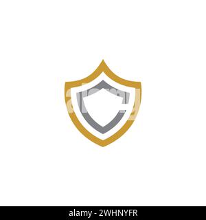 Logo C Shield. Logo lettera C. C simbolo iniziale Illustrazione Vettoriale