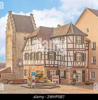 Città vecchia di Markdorf con torre delle streghe, quartiere del lago di Costanza Foto Stock