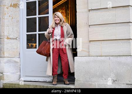 Parigi, Francia. 10 febbraio 2024. Dominique Faure durante un "seminario di lavoro" ministeriale del governo con il primo ministro francese all'Hotel Matignon il 10 febbraio 2024 a Parigi, in Francia. Crediti: Abaca Press/Alamy Live News Foto Stock