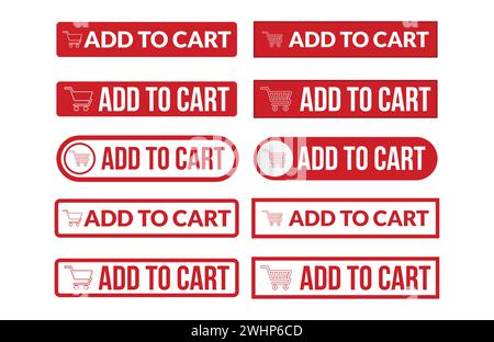 Set di icone Aggiungi al carrello. Icona carrello. illustrazione vettoriale. Illustrazione Vettoriale