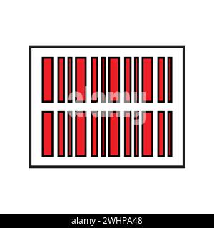 Illustrazione del vettore del simbolo dell'icona del codice a barre piatto. Illustrazione Vettoriale