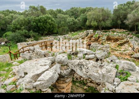 Talaiot techado.Yacimiento arqueologico de Hospitalet Vell. 1000-900 antes de Jesucristo. Maiorca Foto Stock