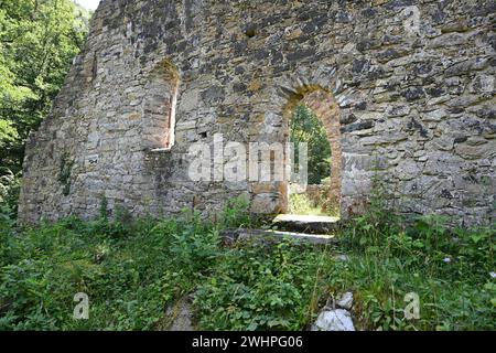 Rovine del castello della chiesa di Gossam, Austria Foto Stock