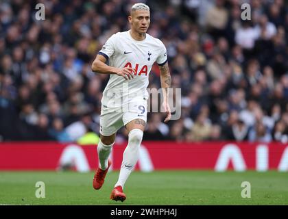 Londra, Regno Unito. 10 febbraio 2024. Richarlison del Tottenham Hotspur durante la partita di Premier League al Tottenham Hotspur Stadium di Londra. Il credito per immagini dovrebbe essere: Paul Terry/Sportimage Credit: Sportimage Ltd/Alamy Live News Foto Stock