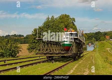 Ascensore per barche presso il canale Elblaski a Pochylnia Katy in Polonia Foto Stock