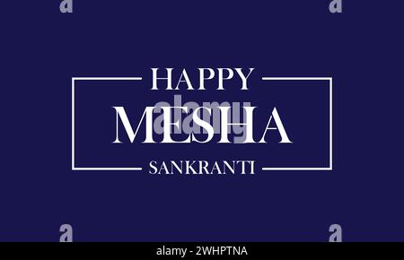 Happy Mesha Sankranti Text Design Illustrazione Vettoriale