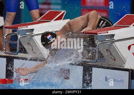 Doha, QAT. 11 febbraio 2024. In azione durante i Campionati mondiali di nuoto Doha 2024 - sport- nuoto -Doha (Qatar) 11 febbraio 2024 (foto di Gian Mattia D'Alberto/LaPresse) credito: LaPresse/Alamy Live News Foto Stock