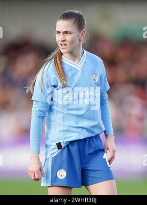 Jess Park di Manchester City durante la partita del quinto round della Adobe WFA Cup al Mangata Pay UK Stadium di Borehamwood. Data foto: Domenica 11 febbraio 2024. Foto Stock