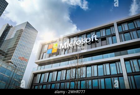 Sede centrale di Microsoft a Monaco, Germania Foto Stock