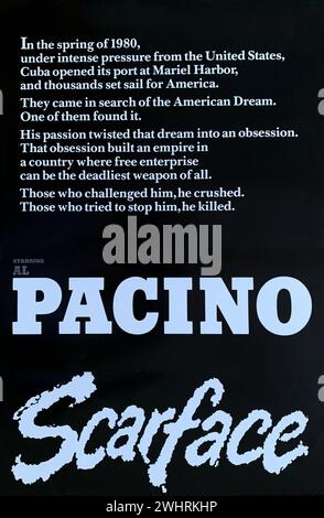 AL PACINO interpreta Tony Montana in SCARFACE 1983 regista BRIAN DePalma sceneggiatura Oliver Stone produttore Martin Bregman Universal Pictures Foto Stock