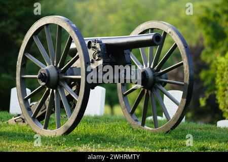 Cannone della Guerra civile americana, cimitero di Gettysburg Foto Stock