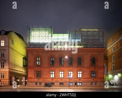 Copenaghen, Danimarca - estensione del tetto della scuola (N. Zahles Gymnasiedskole) di Rørbaek og Møller Arkitekter Foto Stock