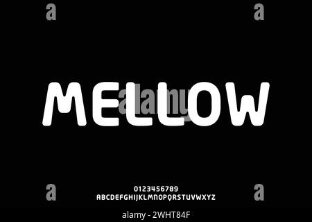 L'esclusivo alfabeto arrotondato sans serif visualizza l'illustrazione vettoriale del carattere Illustrazione Vettoriale