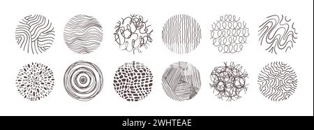 Motivi, ornamenti, trame in cerchi Illustrazione Vettoriale