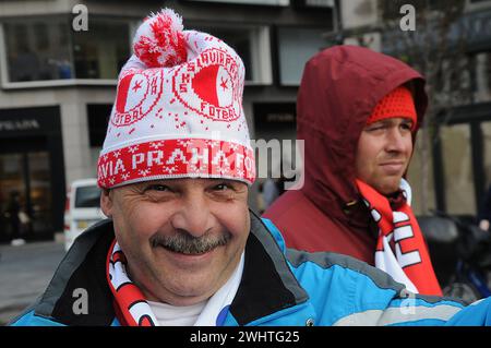 Copenaghen/Danimarca 25.ottobre 2018.. Calcio fns della squadra SK.Slavi Praha calcio della repubblica Ceca a Copenaghen partita di calcio oggi in Danimarca con la squadra danese . Foto. .Francis Joseph Dean / Deanpictures. Foto Stock