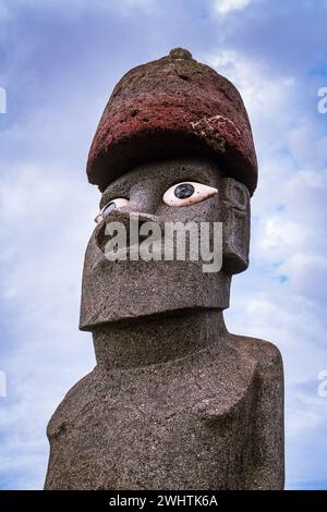 Moai a Hanga Roa, Rapa Nui, Isola di Pasqua Foto Stock