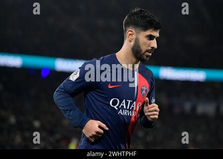 Julien Mattia / le Pictorium - PSG / LOSC - 21° giorno della Ligue 1 Uber Eat. - 11/02/2024 - Francia / Ile-de-France (regione) / Parigi - Marco Asensio durante la partita tra Paris Saint Germain (PSG) e LOSC (Lille), al Parc des Princes, 10 febbraio 2024. Foto Stock