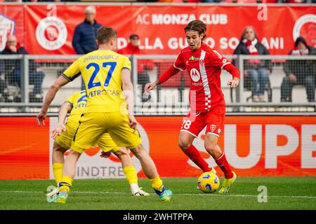 Monza, Italie. 11 febbraio 2024. Andrea Colpani (AC Monza) durante la partita di campionato italiano di serie A tra AC Monza e Hellas Verona l'11 febbraio 2024 allo stadio U-Power di Monza, Italia - Photo Morgese-Rossini/DPPI Credit: DPPI Media/Alamy Live News Foto Stock