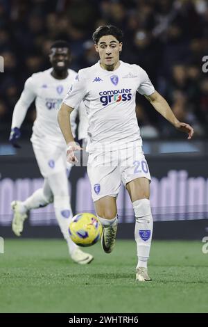 Salerno, Italia. 9 febbraio 2024. Durante la partita di serie A tra Unione sportiva Salernitana vs Empoli allo Stadio Arechi di Salerno il 9 febbraio 2024. Credito: Agenzia fotografica indipendente/Alamy Live News Foto Stock