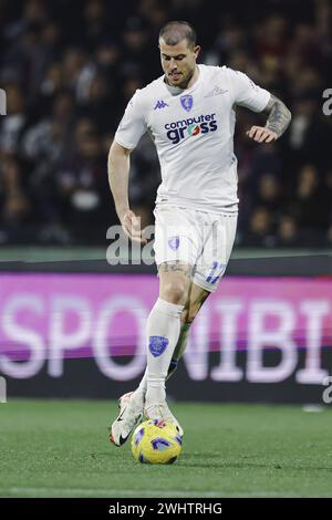 Salerno, Italia. 9 febbraio 2024. Durante la partita di serie A tra Unione sportiva Salernitana vs Empoli allo Stadio Arechi di Salerno il 9 febbraio 2024. Credito: Agenzia fotografica indipendente/Alamy Live News Foto Stock