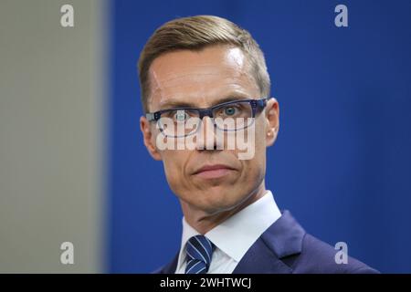 Berlin, Deutschland, 29.09.2014: Der Finnische Ministerpräsident wird im Bundeskanzleramt von der deutschen Bundeskanzlerin Angela Merkel: Alexander Stubb *** Berlino, Germania, 29 09 2014 il primo ministro finlandese è accolto alla Cancelleria federale dal cancelliere tedesco Angela Merkel Alexander Stubb Copyright: XdtsxNachrichtenagenturx dts 7957 Foto Stock