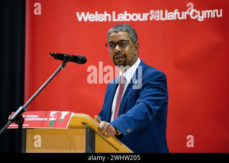 Swansea, Galles. 11 febbraio 2024. Vaughan Gething MS, il candidato alla leadership si rivolge ai membri durante le ustioni. Crediti: Sean Pursey/Alamy Live News Foto Stock