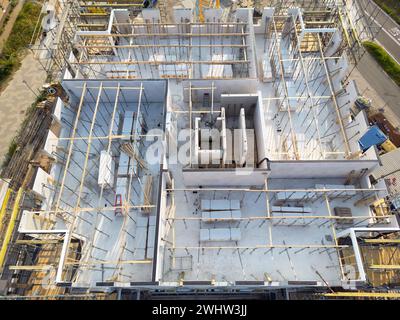 Costruzione di nuove case ecocompatibili, Velserbroek, Olanda Foto Stock