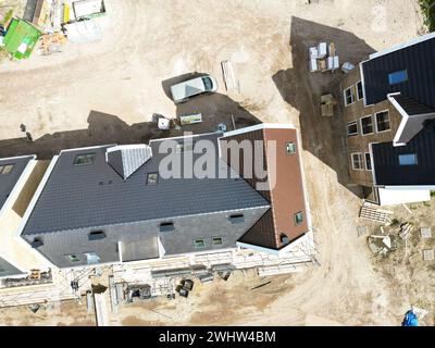 Costruzione di nuove case ecocompatibili, Velserbroek, Olanda Foto Stock