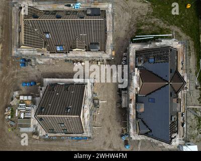 Costruzione di nuove case ecocompatibili, Velserbroek, Olanda Foto Stock