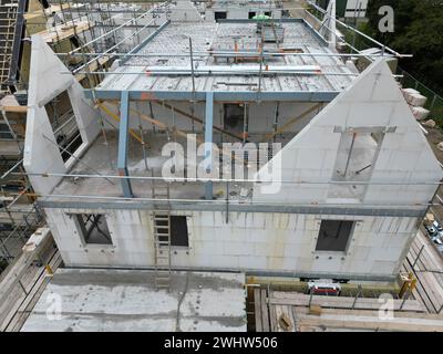 Costruzione di nuove case ecocompatibili, Velserbroek, Olanda Foto Stock