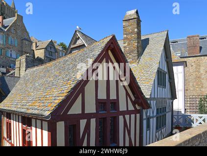 Mont-Saint-Michel, abbazia, frammento, Normandia, Francia Foto Stock