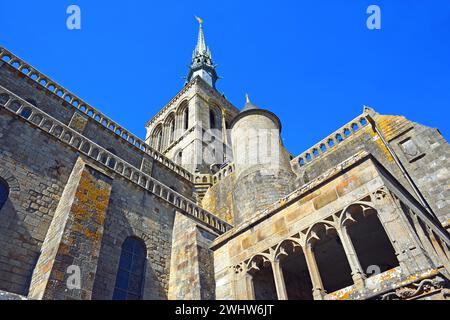 Mont-Saint-Michel, abbazia, la Merveille, frammento, Normandia, Francia Foto Stock