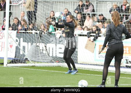 Mary Earps scalda Southampton FC Women vs Manchester United Women Adobe Women's fa Cup al Silverlake Stadium Foto Stock