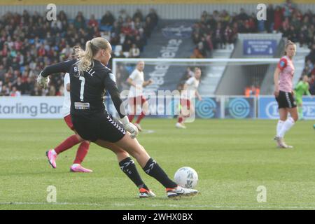 Kayla Rendell portiere Southampton FC Women contro Manchester United Women Adobe Women's fa Cup al Silverlake Stadium Foto Stock