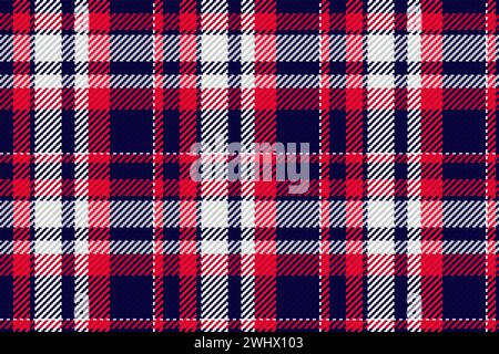 Motivo senza cuciture di motivo scozzese tartan plaid. Sfondo ripetibile con texture del tessuto di controllo. Sfondo vettoriale piatto di stampa tessile a strisce. Illustrazione Vettoriale