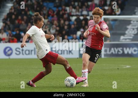 Nikita Parris e Milly Mott Southampton FC Women contro Manchester United Women Adobe Women's fa Cup al Silverlake Stadium Foto Stock