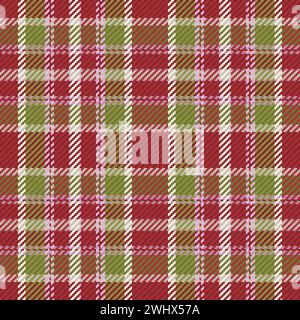 Motivo senza cuciture di motivo scozzese tartan plaid. Sfondo ripetibile con texture del tessuto di controllo. Sfondo vettoriale piatto di stampa tessile a strisce. Illustrazione Vettoriale