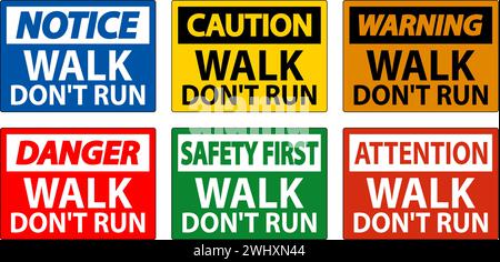 Primo segnale di sicurezza, Walk Don't Run Illustrazione Vettoriale