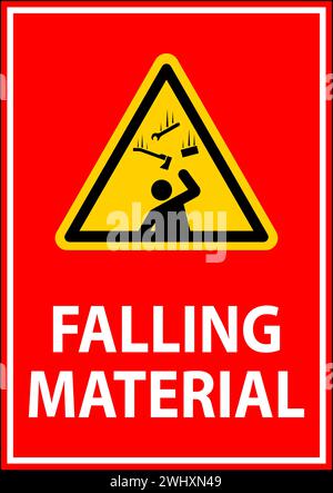 Cartello di pericolo caduta materiale Illustrazione Vettoriale