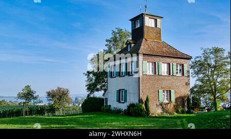 Ex casa da tè sulla Hochwart sull'isola di Reichenau Foto Stock