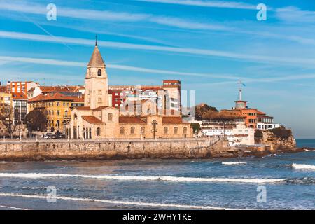 Veduta delle Asturie di Gijon nella Spagna settentrionale Foto Stock