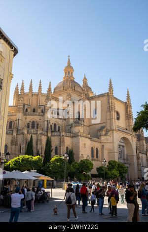 2023 09 23 Segovia, Spagna. Cattedrale gotica e ornata di Segovia Foto Stock