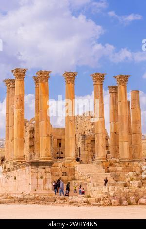 Jerash, Tempio Giordano di Artemide nell'antica Gerasa Foto Stock