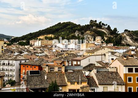 Vista di dettaglio della città spagnola di estella a leon in spagna. Foto Stock