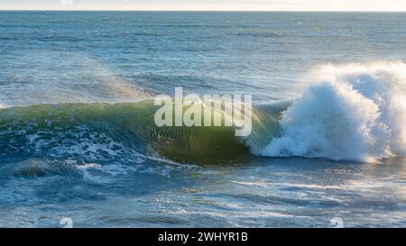 Waves, Santa Barbara Harbor, Sandspit, High Shutter Speed, dettaglio, primo piano, Oceano, acqua, movimento Foto Stock